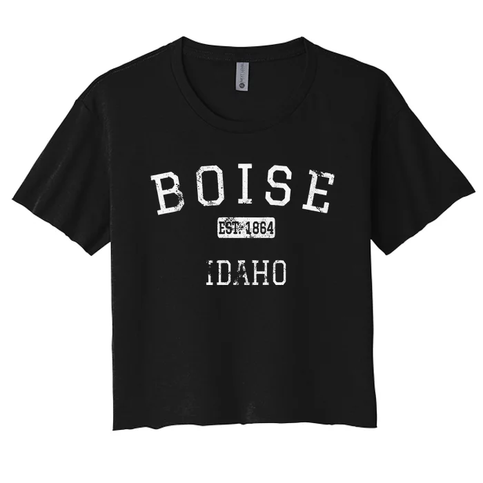 Boise Idaho ID Vintage Women's Crop Top Tee