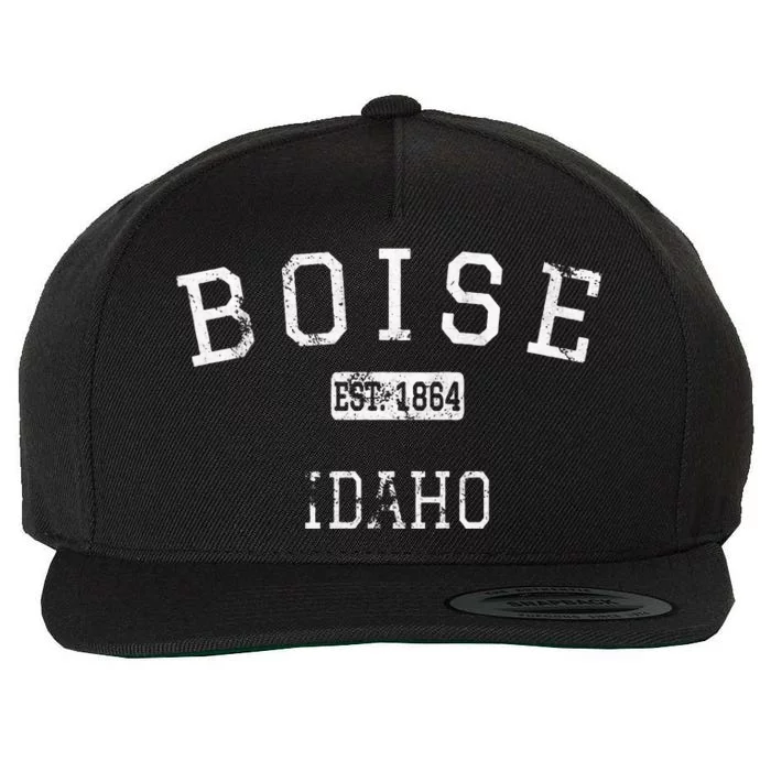 Boise Idaho ID Vintage Wool Snapback Cap