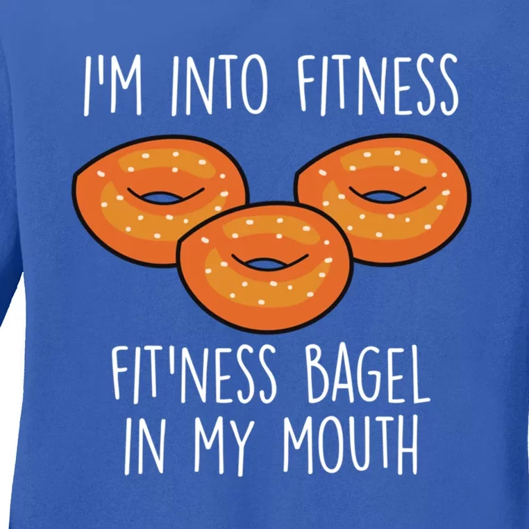 Bagels I´m Into Fitness Funny Bagel Lover Baking Gift Ladies Long Sleeve Shirt