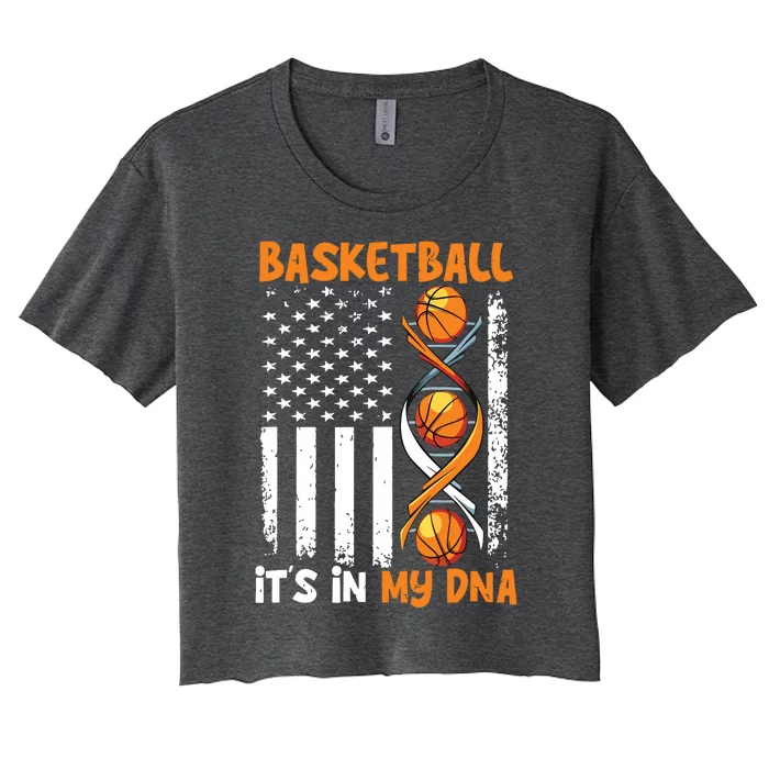 Basketball Its In My DNA Funny Player Coach Team Sport Women's Crop Top Tee