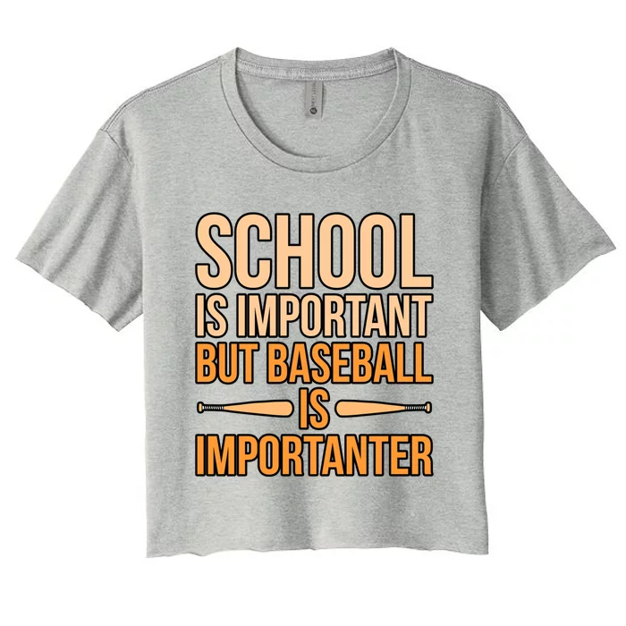 Baseball Is Importanter Sports Player Lover Coach Graphic Gift Women's Crop Top Tee