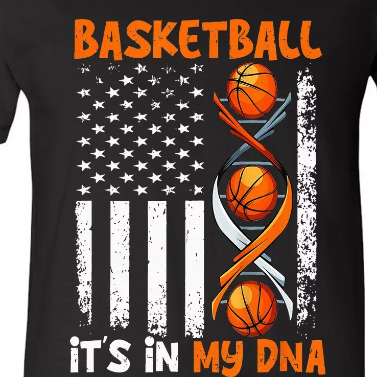 Basketball Its In My DNA Funny Player Coach Team Sport V-Neck T-Shirt