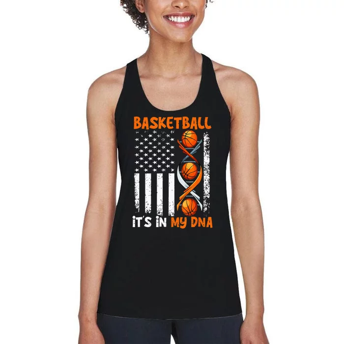 Basketball Its In My DNA Funny Player Coach Team Sport Women's Racerback Tank