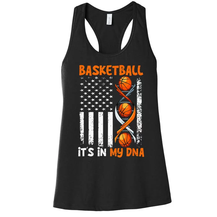 Basketball Its In My DNA Funny Player Coach Team Sport Women's Racerback Tank