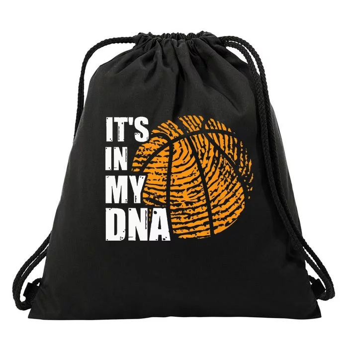 Basketball Its In My DNA Fingerprint Funny Basketball Drawstring Bag