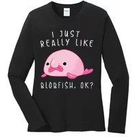 Blobfish Is My Spirit Animal Funny Blobfish Meme Cute Gift Ladies Missy Fit  Long Sleeve Shirt