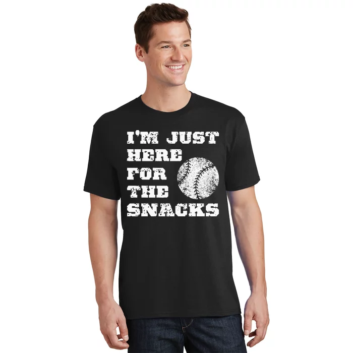 Baseball Im Just Here For The Snacks Vintage Baseball T-Shirt