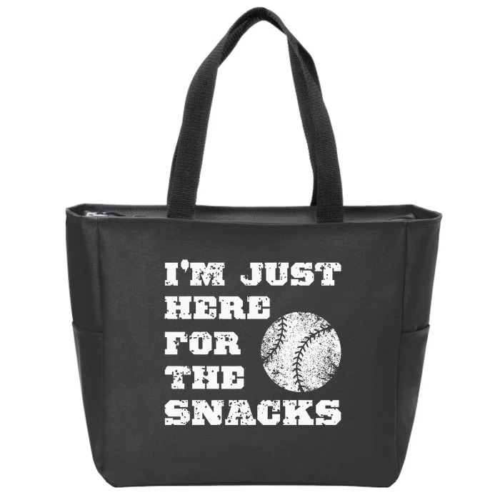 Baseball Im Just Here For The Snacks Vintage Baseball Zip Tote Bag