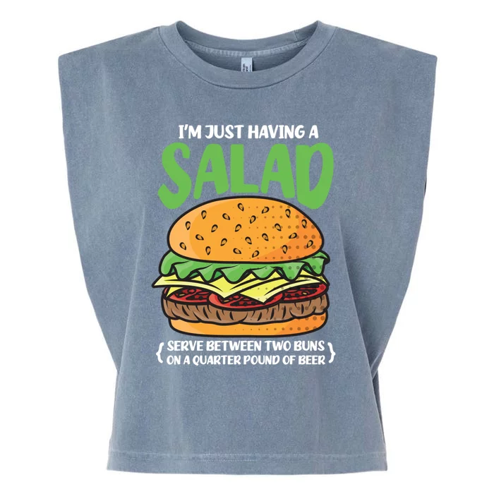 Burger I'm Just Having A Salad Serve Between Two Buns Gift Garment-Dyed Women's Muscle Tee