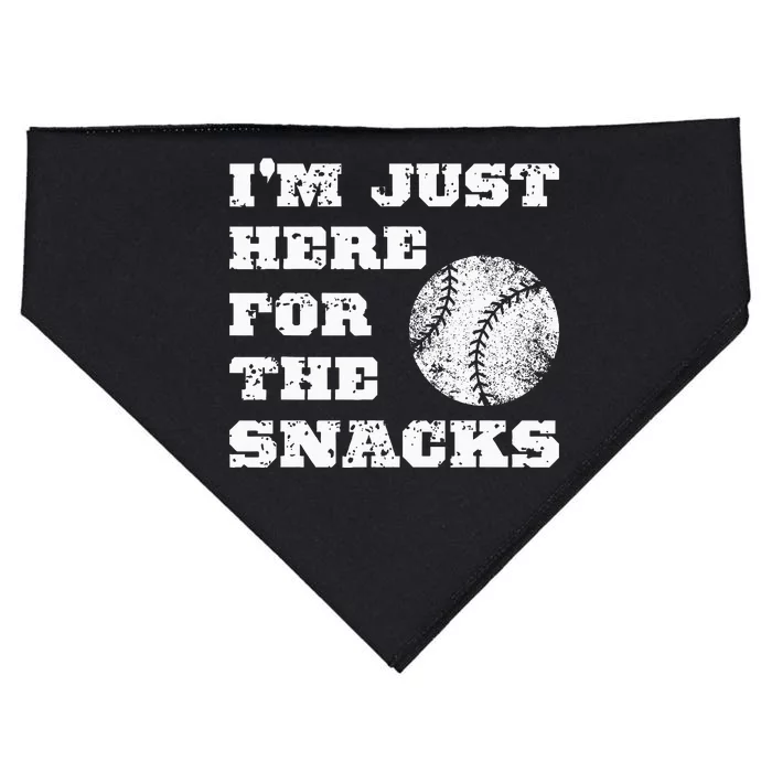 Baseball Im Just Here For The Snacks Vintage Baseball USA-Made Doggie Bandana