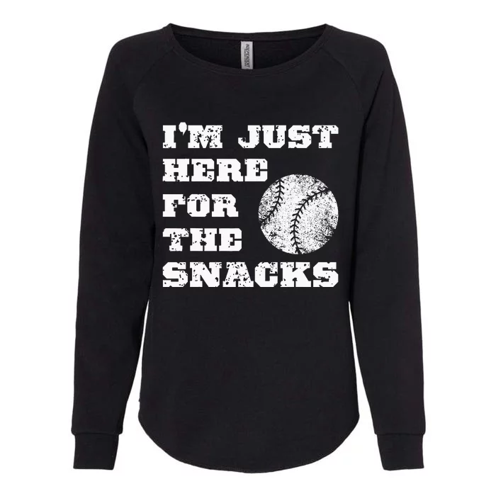 Baseball Im Just Here For The Snacks Vintage Baseball Womens California Wash Sweatshirt