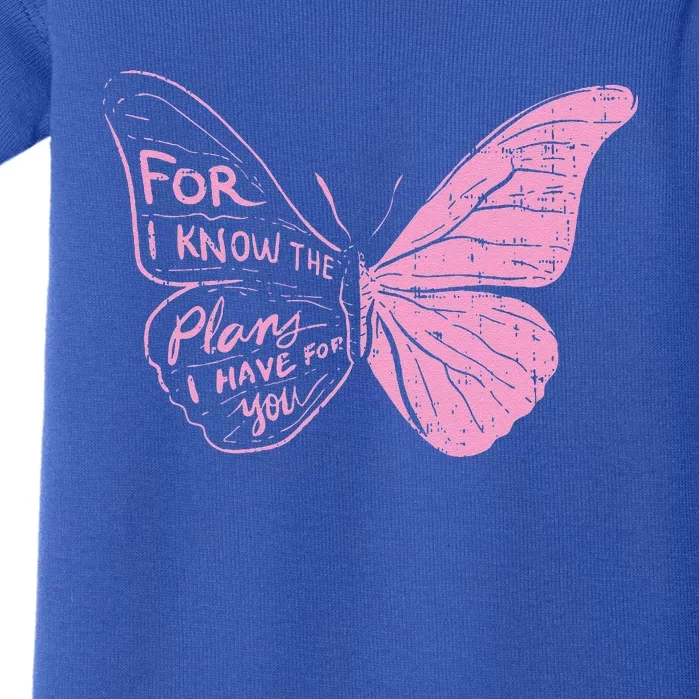 Butterfly I Know The Plans Verse Bible Jesus Christian Gift Baby Bodysuit