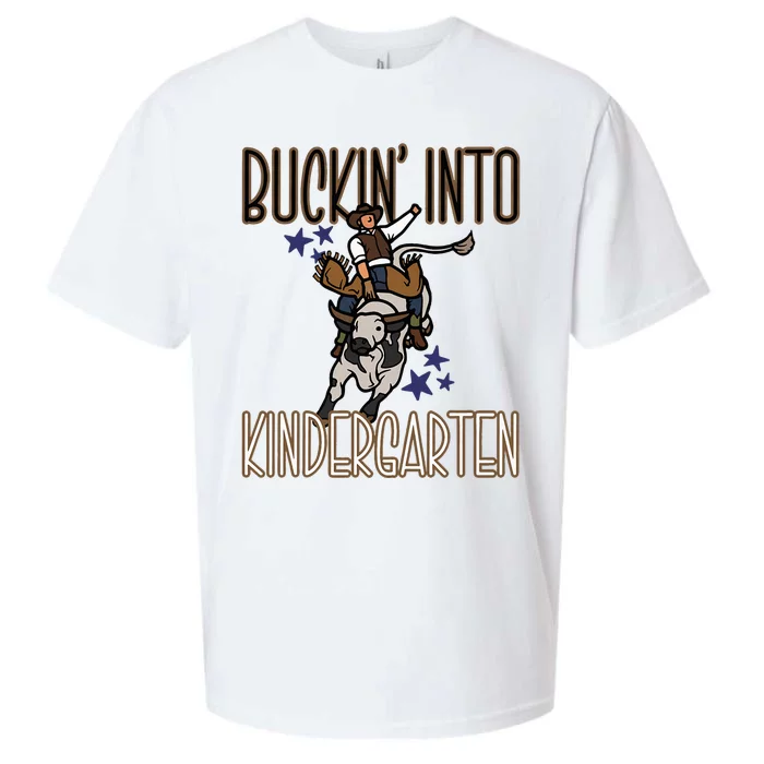 Buckin Into Kindergarten Back To School Cowboy Western Sueded Cloud Jersey T-Shirt