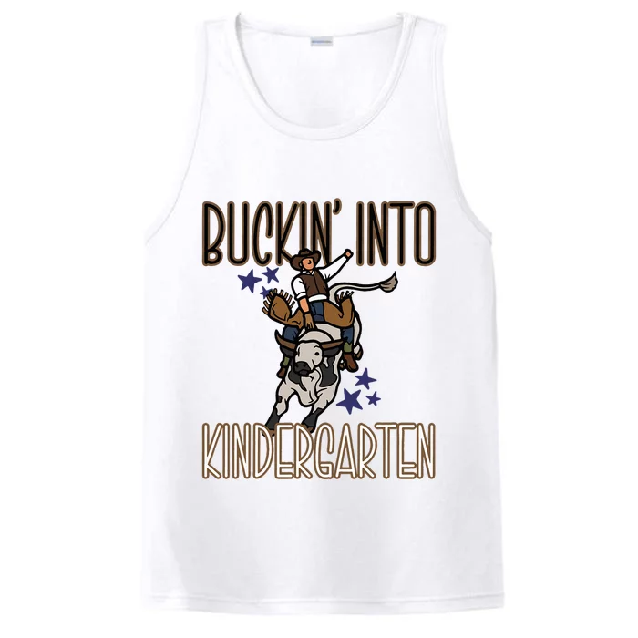 Buckin Into Kindergarten Back To School Cowboy Western Performance Tank