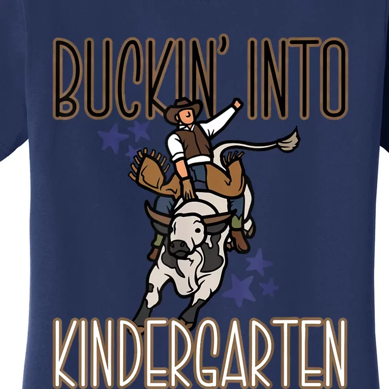 Buckin Into Kindergarten Back To School Cowboy Western Women's T-Shirt