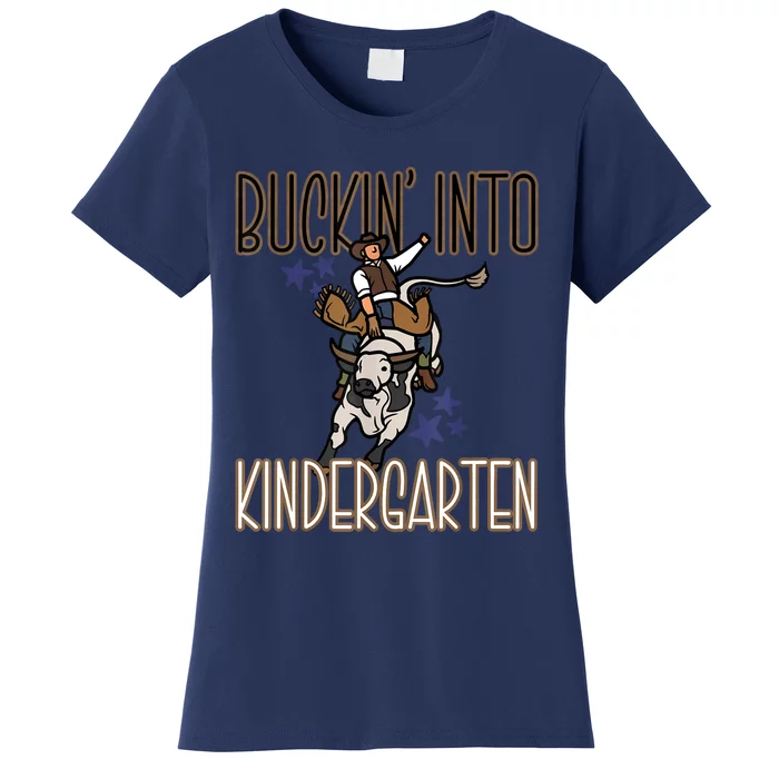 Buckin Into Kindergarten Back To School Cowboy Western Women's T-Shirt