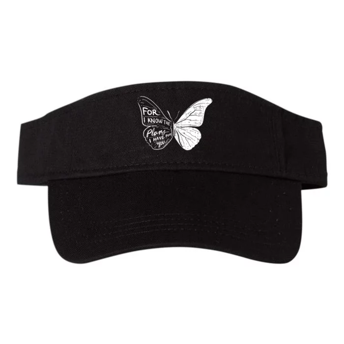 Butterfly I Know The Plans Verse Bible Jesus Christian Gift Valucap Bio-Washed Visor