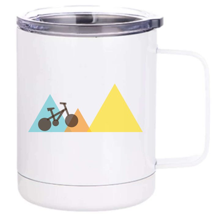 Bike Mountain Simple Logo Front & Back 12oz Stainless Steel Tumbler Cup