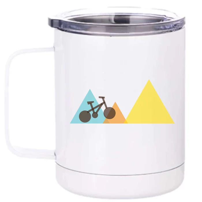 Bike Mountain Simple Logo Front & Back 12oz Stainless Steel Tumbler Cup