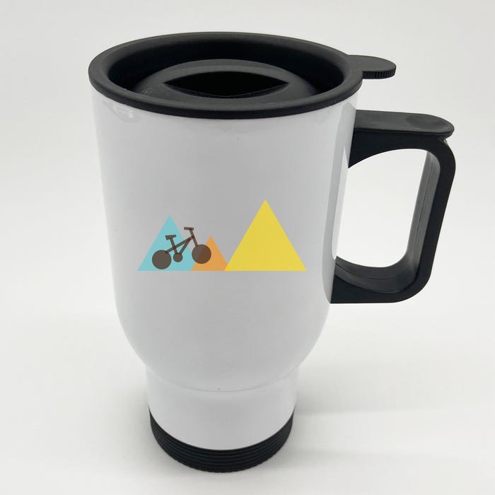 Bike Mountain Simple Logo Front & Back Stainless Steel Travel Mug