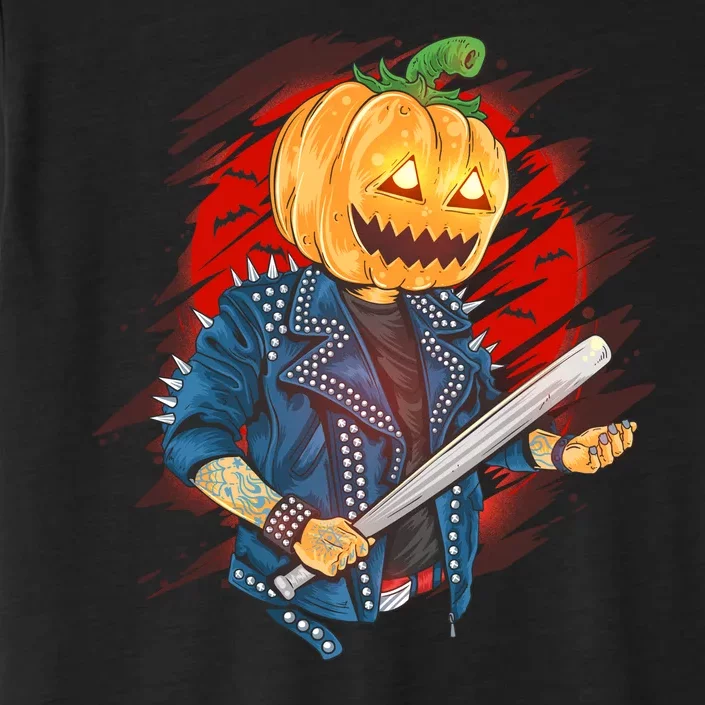 Biker Pumpkin Cool Halloween ChromaSoft Performance T-Shirt