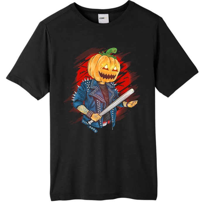 Biker Pumpkin Cool Halloween ChromaSoft Performance T-Shirt