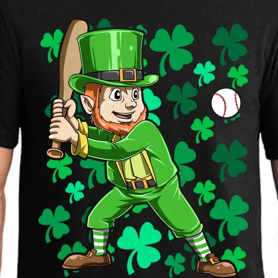 Baseball Irish Leprechaun Playing Baseball St Patrick's Day Gift Pajama Set