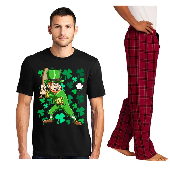 Baseball Irish Leprechaun Playing Baseball St Patrick's Day Gift Pajama Set