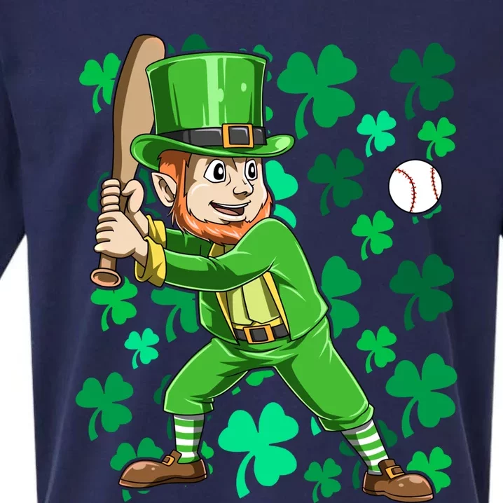 Baseball Irish Leprechaun Playing Baseball St Patrick's Day Gift Sueded Cloud Jersey T-Shirt