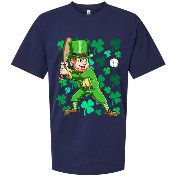 Baseball Irish Leprechaun Playing Baseball St Patrick's Day Gift Sueded Cloud Jersey T-Shirt