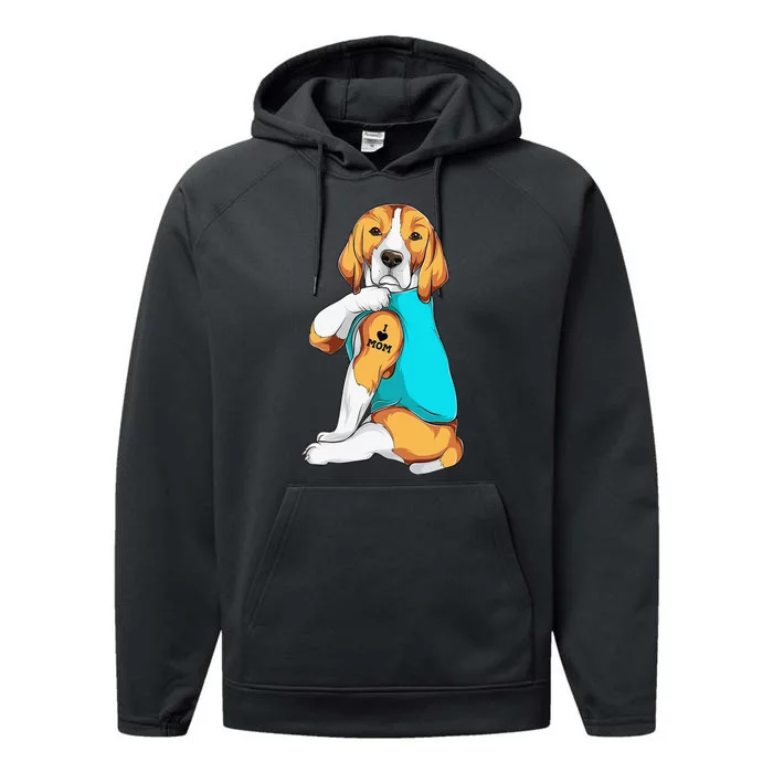 Beagle I Love Mom Apparel Dog Mom Gifts Wo Performance Fleece Hoodie