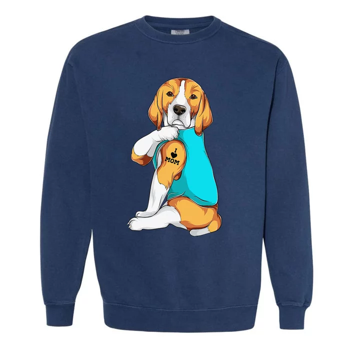 Beagle I Love Mom Apparel Dog Mom Gifts Wo Garment-Dyed Sweatshirt