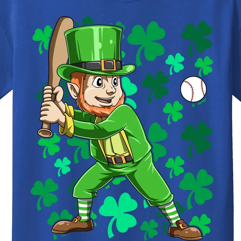 Baseball Irish Leprechaun Playing Baseball St Patrick's Day Gift Kids T-Shirt