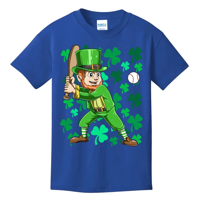 Baseball Irish Leprechaun Playing Baseball St Patrick's Day Gift Kids T-Shirt