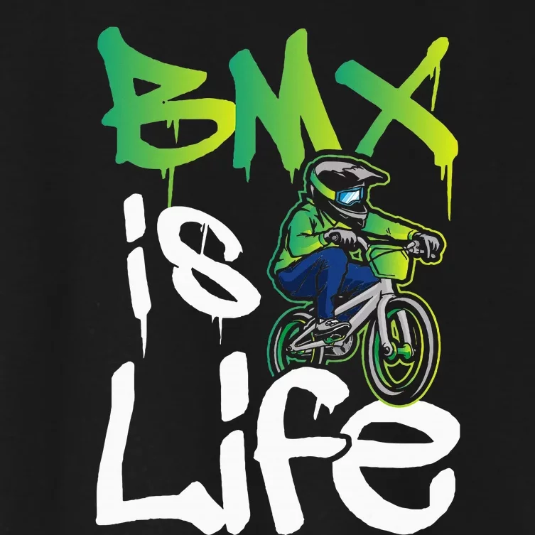 Bmx Is Life Cyclist Road Racing Freestyle Bike Rider Women's Crop Top Tee