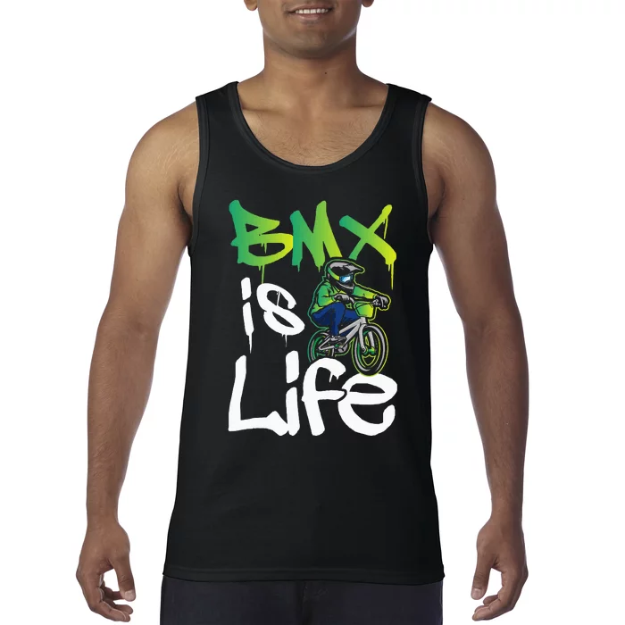 Bmx Is Life Cyclist Road Racing Freestyle Bike Rider Tank Top