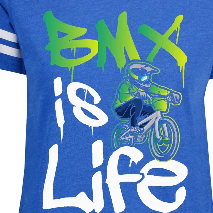 Bmx Is Life Cyclist Road Racing Freestyle Bike Rider Enza Ladies Jersey Football T-Shirt