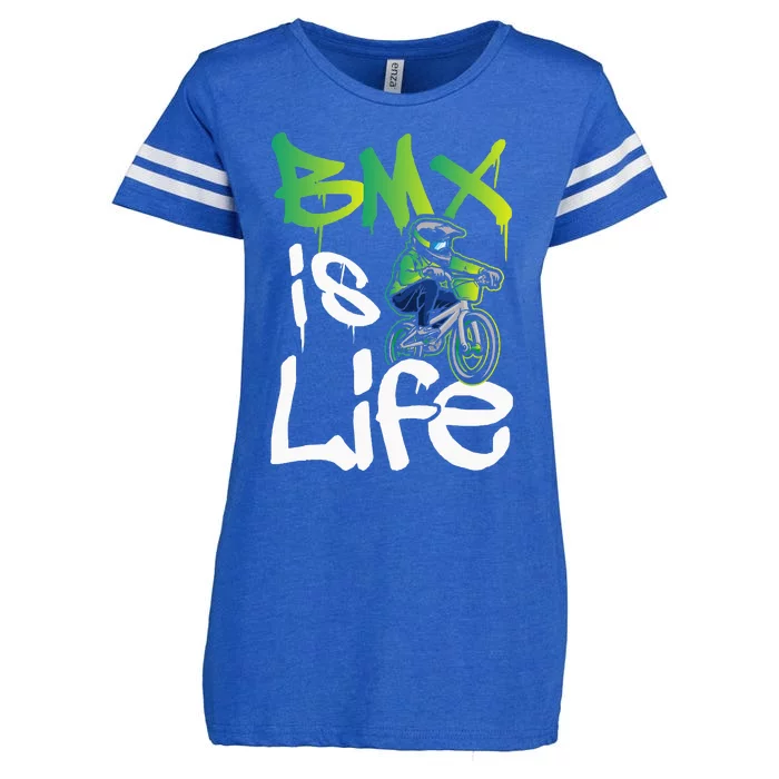 Bmx Is Life Cyclist Road Racing Freestyle Bike Rider Enza Ladies Jersey Football T-Shirt