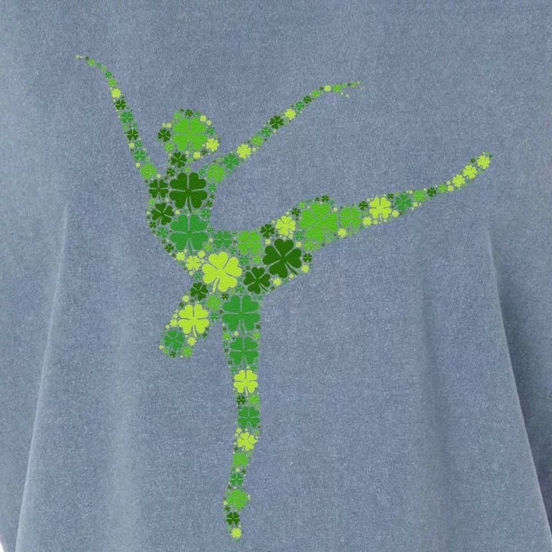 Ballet Irish Lucky Green Shamrock Clover St Patricks Day Garment-Dyed Women's Muscle Tee