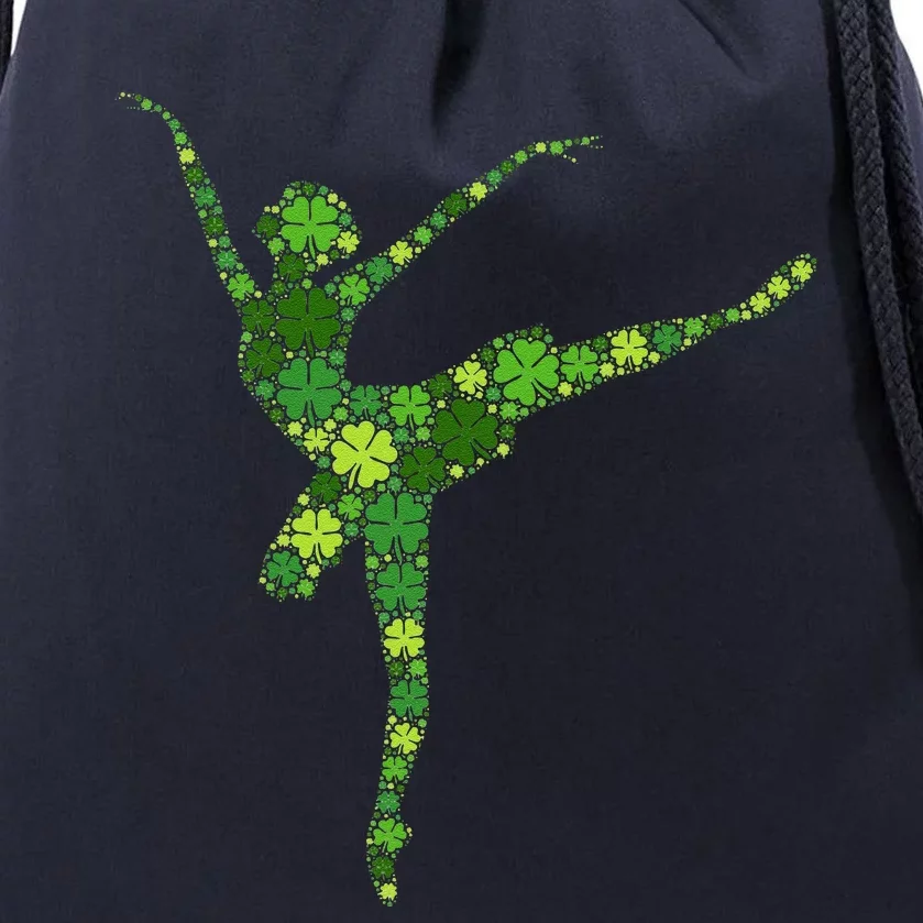 Ballet Irish Lucky Green Shamrock Clover St Patricks Day Drawstring Bag