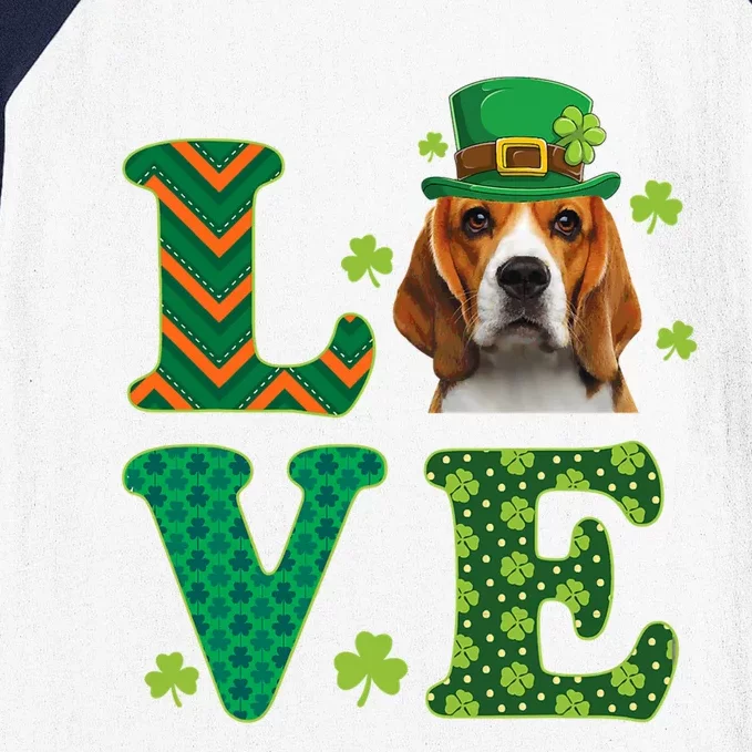 Beagle I Love My Beagle St Patricks Day Funny Dog Lover Baseball Sleeve Shirt