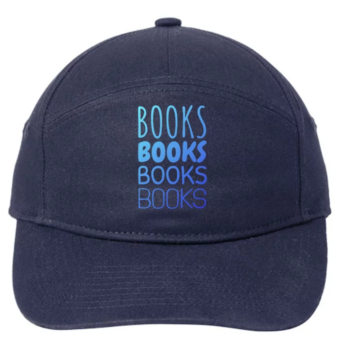 Book I Love Reading Books Bookworm Gift 7-Panel Snapback Hat