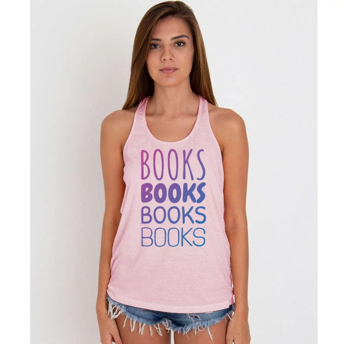 Book I Love Reading Books Bookworm Gift Women's Knotted Racerback Tank