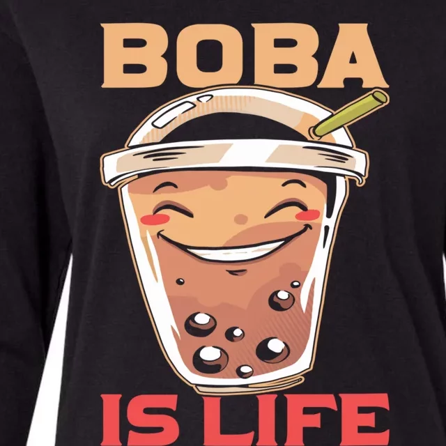 Boba Is Life I Boba Womens Cotton Relaxed Long Sleeve T-Shirt