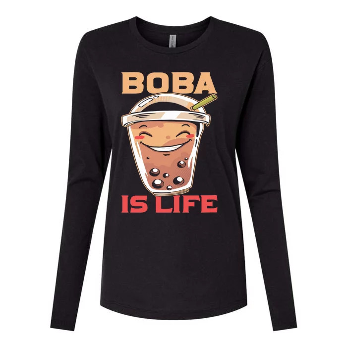 Boba Is Life I Boba Womens Cotton Relaxed Long Sleeve T-Shirt