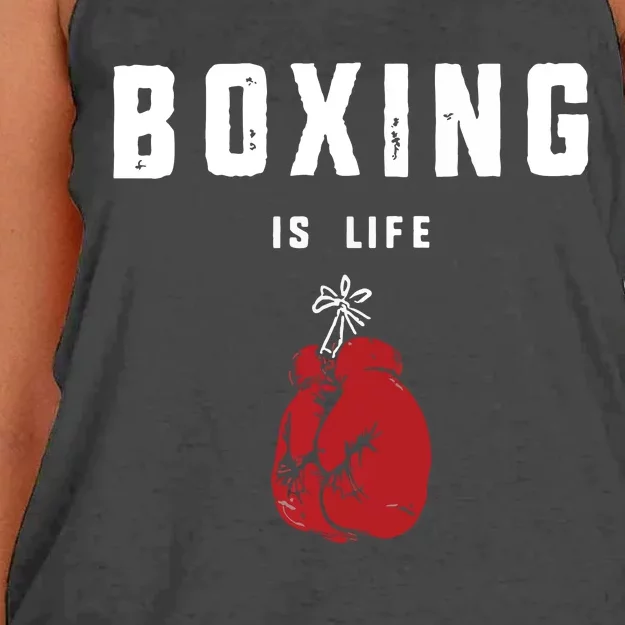 Boxing Is Life Women's Knotted Racerback Tank