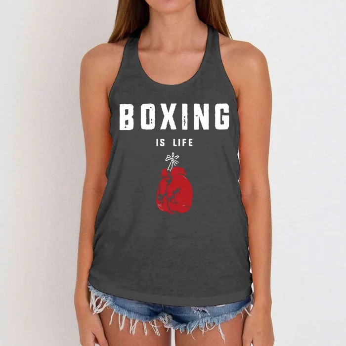 Boxing Is Life Women's Knotted Racerback Tank