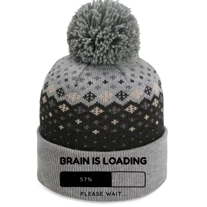 Brain Is Loading Please Wait Funny The Baniff Cuffed Pom Beanie