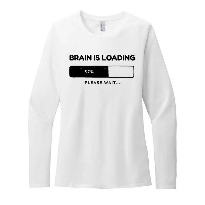 Brain Is Loading Please Wait Funny Womens CVC Long Sleeve Shirt