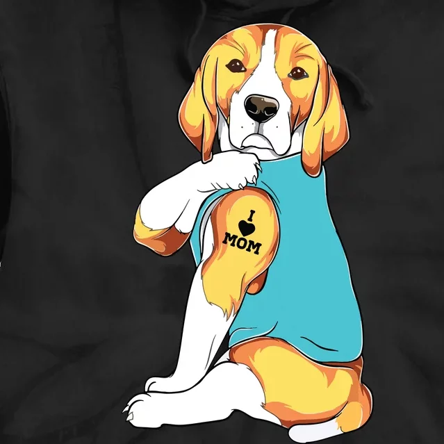 Beagle I Love Mom Apparel Dog Mom Gifts Womens Tie Dye Hoodie